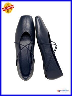 Square Toe Ballet Flats Criss-Cross Straps Slip On Comfortable Flat Shoes